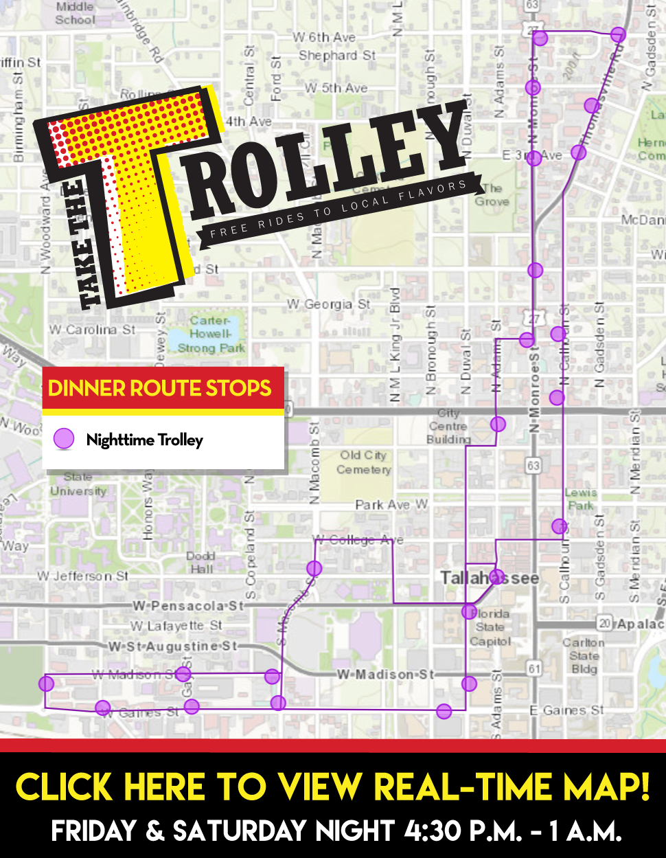 Trolley Dinner Route Map