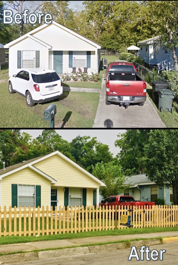 Before and after images of a home improved through this program
