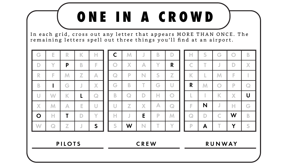 One in a Crowd Answers