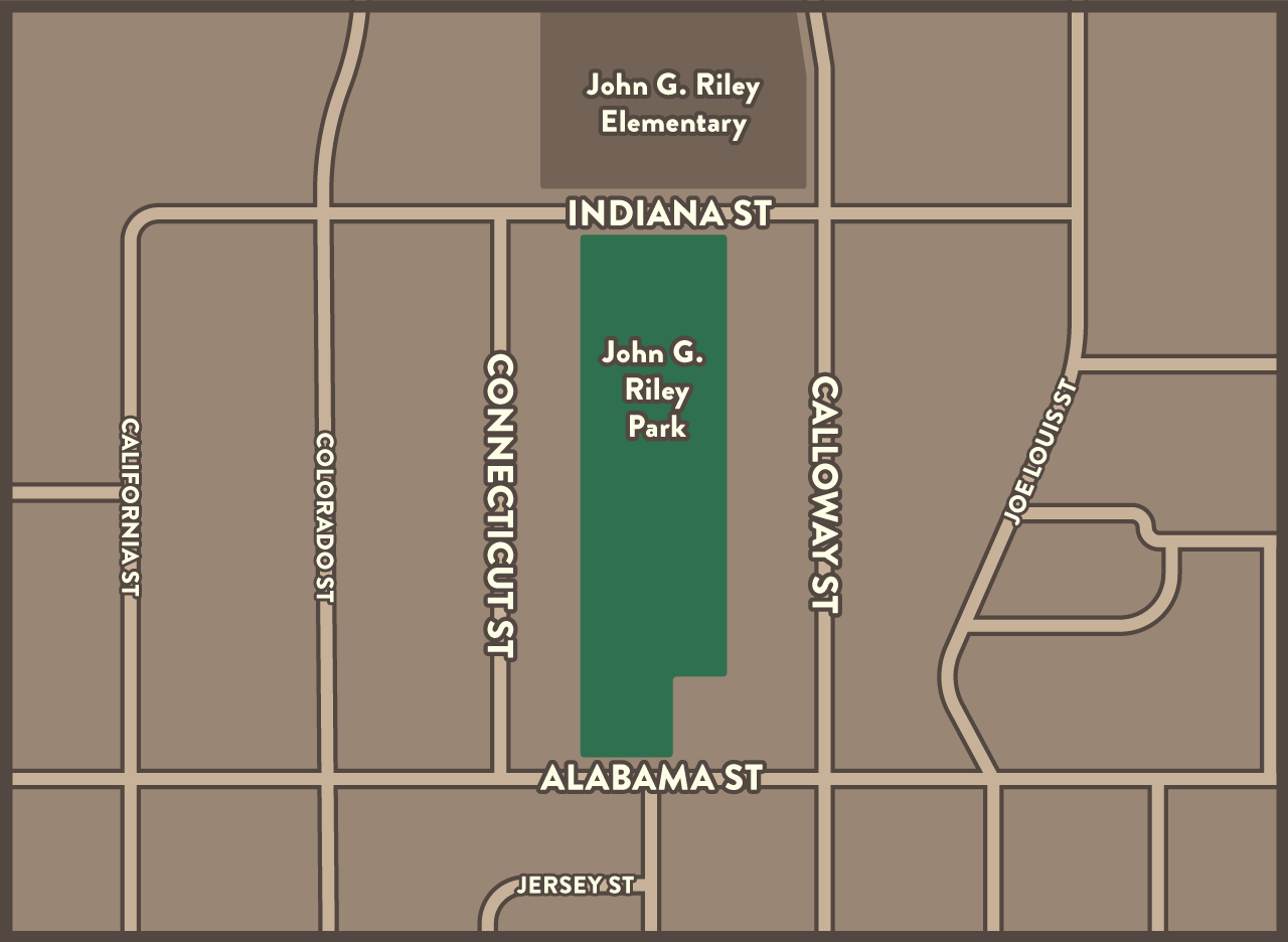a map of the Riley Park location in Griffin Heights
