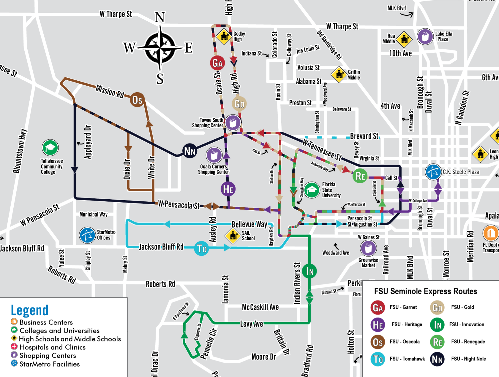 FSU Campus Route Map