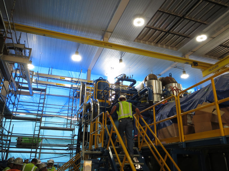 Substation 12 construction update photo - inside engine hall